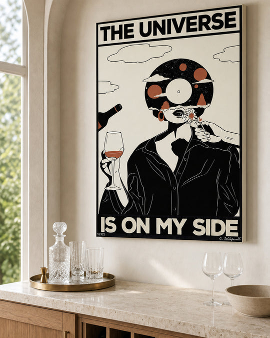 Interior styling with the “The universe is on my side — 01” canvas