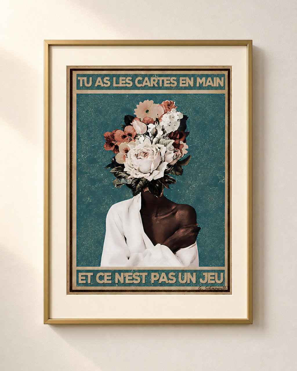 Mockup de la toile « Tu as les cartes en main et ce n’est pas un jeu » — aperçu test