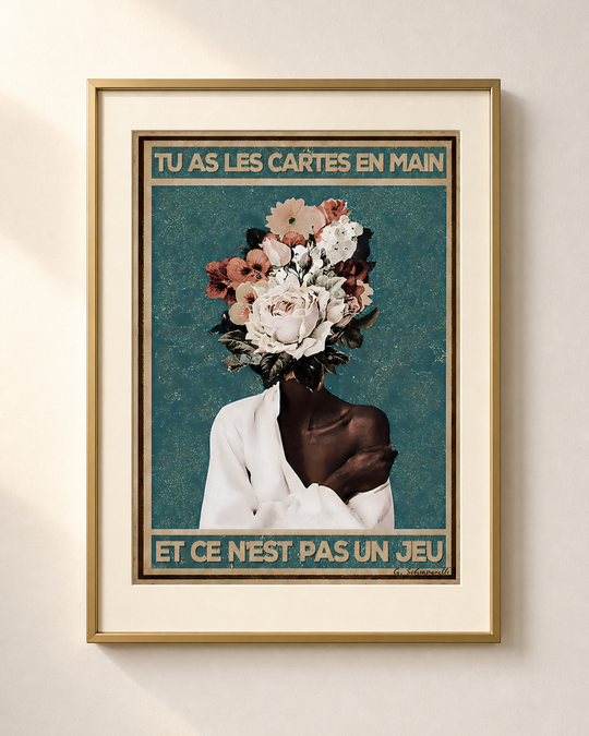Mockup de la toile « Tu as les cartes en main et ce n’est pas un jeu » — aperçu test