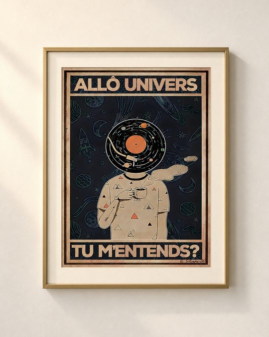 Mockup de la toile « Allô univers, tu m’entends ? » — aperçu test