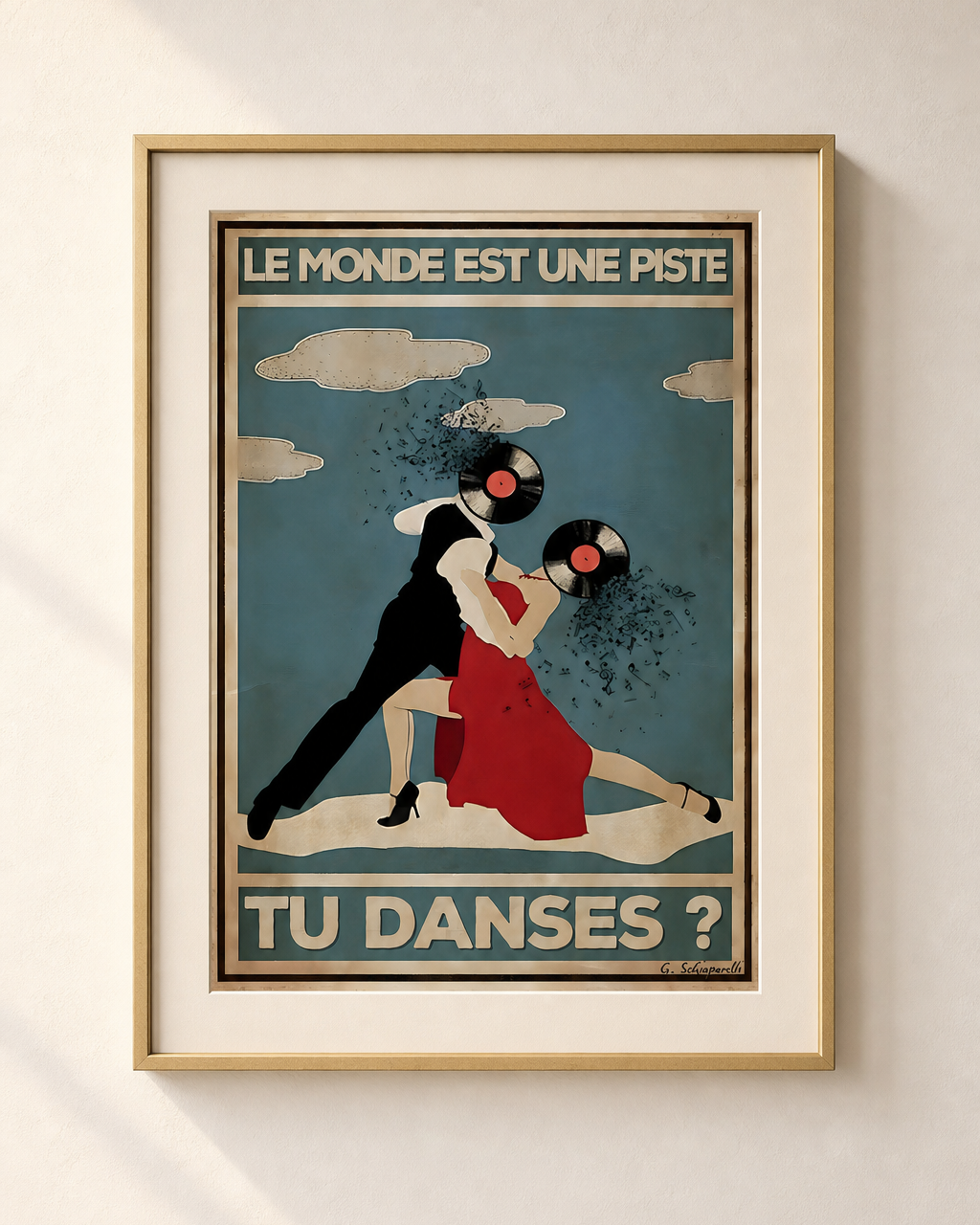 Mockup de la toile « Le monde est une piste, tu danses ? » — aperçu test