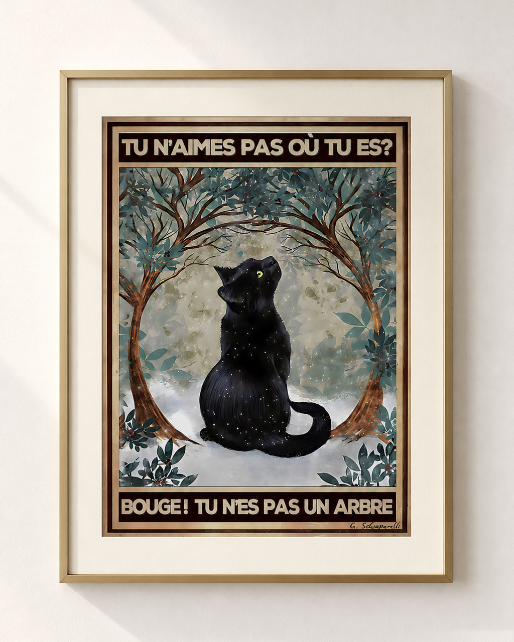 Mockup de la toile « Tu n’aimes pas où tu es ? Bouge ! Tu n’es pas un arbre » — aperçu test