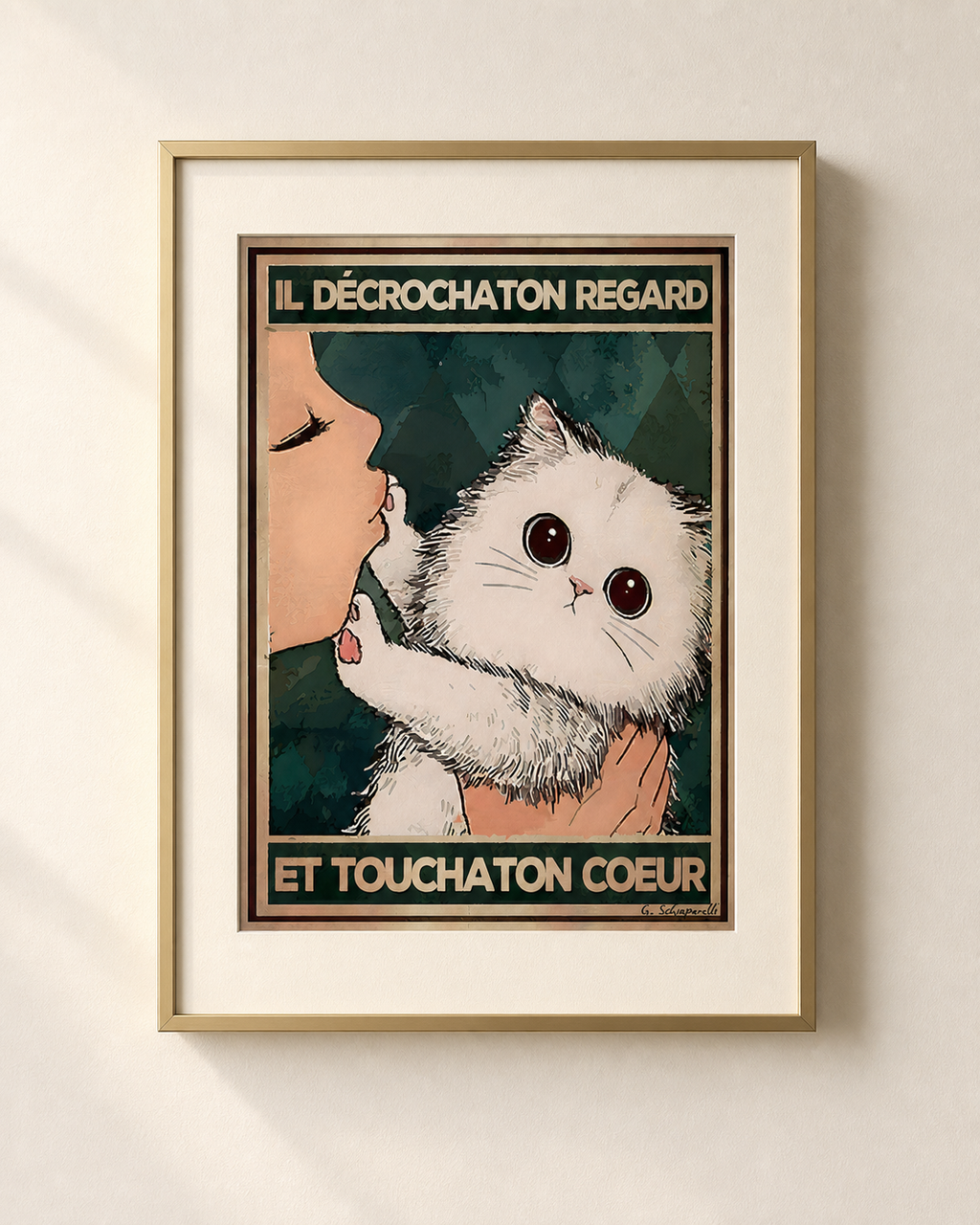 Mockup de la toile « Il décrocha ton regard et toucha ton cœur » — aperçu test