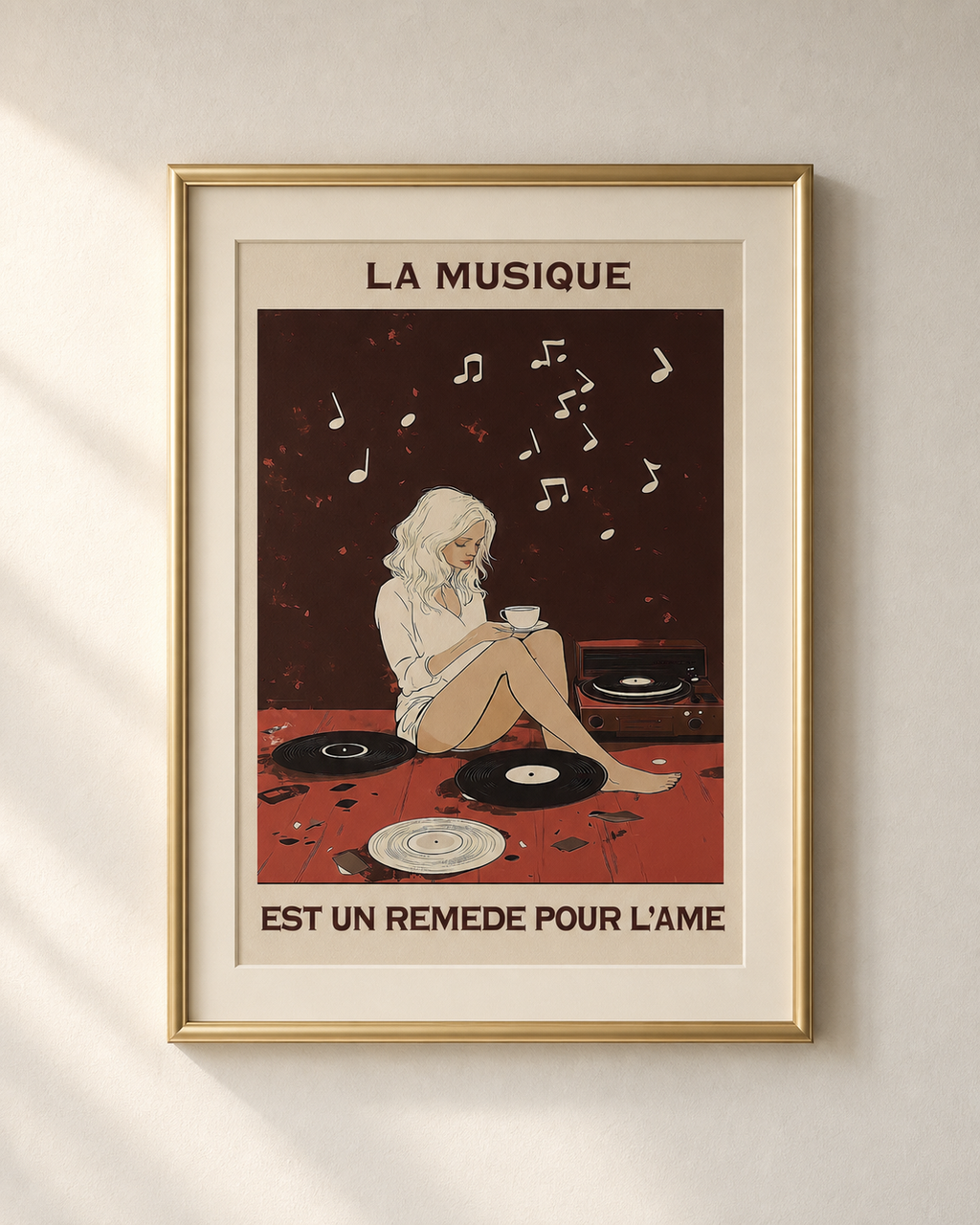 Mockup de la toile « La musique est un remède pour l’âme » — aperçu test