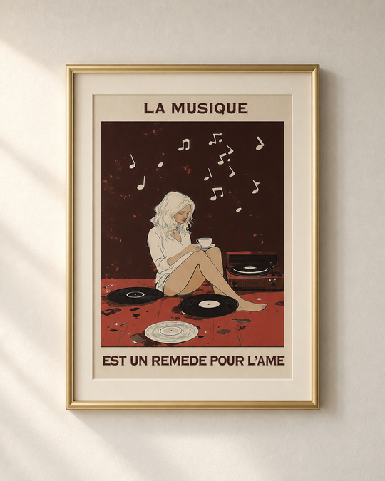 Mockup de la toile « La musique est un remède pour l’âme » — aperçu test
