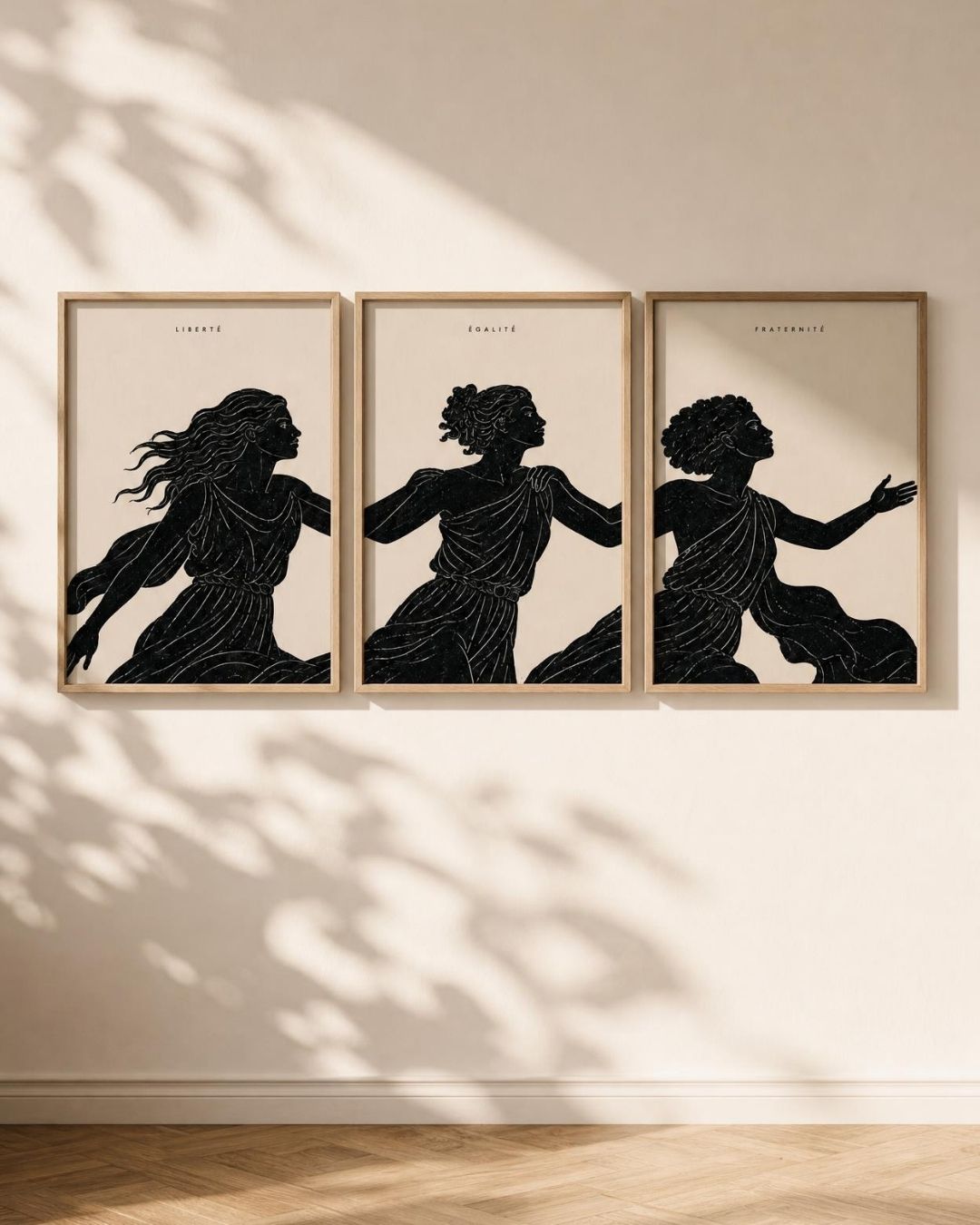 Triptyque — Liberté, Égalité, Fraternité — triptyque monté au mur